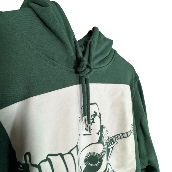 True Religion Buddha Graphic Hoodie Green Pullover Men's Size M Sweatshirt - Picture 3 of 10